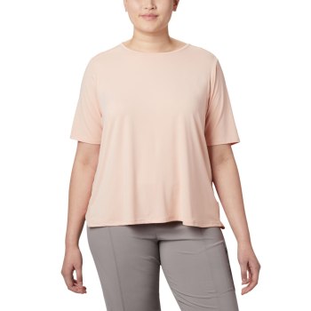 Columbia T-Shirt Dames, Chill River Short Sleeve Plus Size Roze, 64XAONUPQ